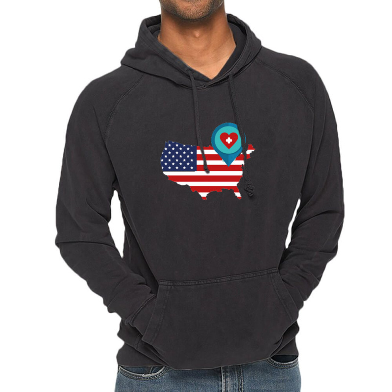 Map Route Destination America, Vintage Hoodie by coşkun | Artistshot