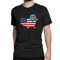 Map Route Destination America, Classic T-shirt | Artistshot