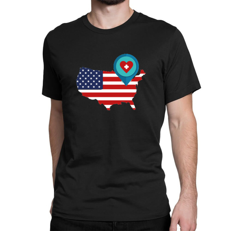 Map Route Destination America, Classic T-shirt by coşkun | Artistshot