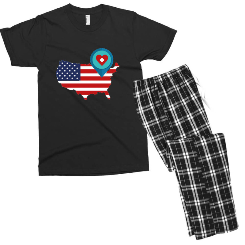 Map Route Destination America, Men's T-shirt Pajama Set by coşkun | Artistshot