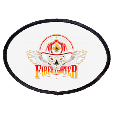 Motorcycle Firefighter Rescue Skull Motorcycle Custom Oval Patch Designed By Arnaldo Da Silva Tagarro