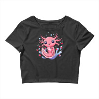 Axolotl Kawaii Axolotl Strawberry Milkshake Cartonss Japanese Anime 17 Crop Top | Artistshot