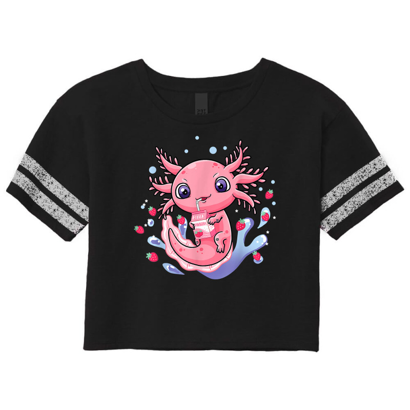 Axolotl Kawaii Axolotl Strawberry Milkshake Cartonss Japanese Anime 17 Scorecard Crop Tee by peafowl | Artistshot