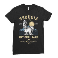 Bear Sequoia National Park Tvintage California Bear 54 Polar Panda Ladies Fitted T-shirt | Artistshot