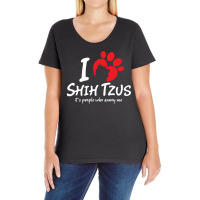 I Love Shih Tzus Its People Who Annoy Me Ladies Curvy T-shirt | Artistshot