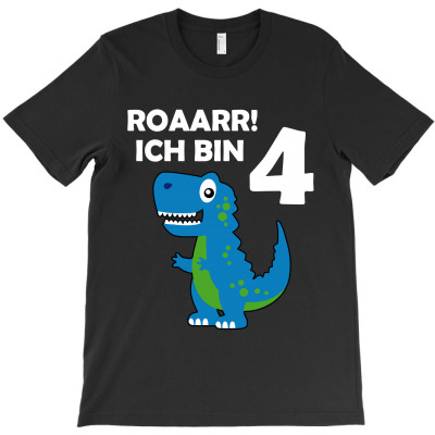 Kinder 4 Geburtstag Junge Dino T Rex T-shirt Designed By Phyllis R Jones