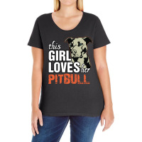 This Girl Loves Pitbull Ladies Curvy T-shirt | Artistshot