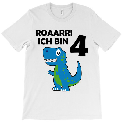 Kinder 4 Geburtstag Junge Dino T Rex T-shirt Designed By Phyllis R Jones