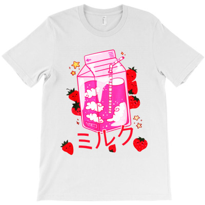 Japanese Pastel Soft Grunge Kawaii Strawberry Milk T-shirt Designed By Phyllis R Jones