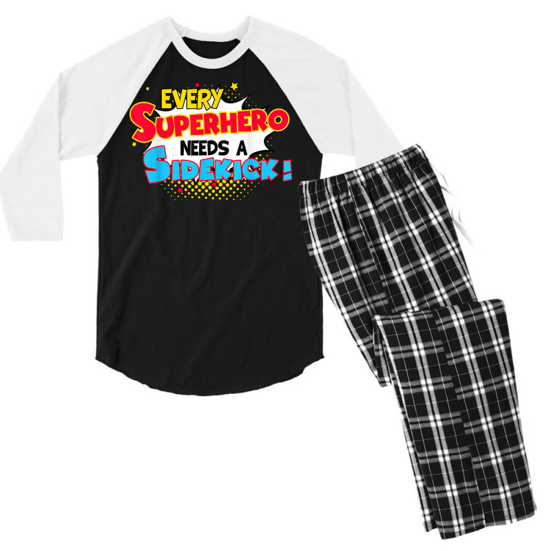 Kids Every Superhero Needs A Sidekick Brother Sister T Shirt Men's 3/4 Sleeve Pajama Set by norhannuchols | Artistshot