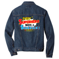 Kids Every Superhero Needs A Sidekick Brother Sister T Shirt Men Denim Jacket | Artistshot