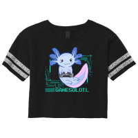 Axolotl Gamesolotl Gamer Axolotl Fish Playing Video Games Lizard 216 Scorecard Crop Tee | Artistshot