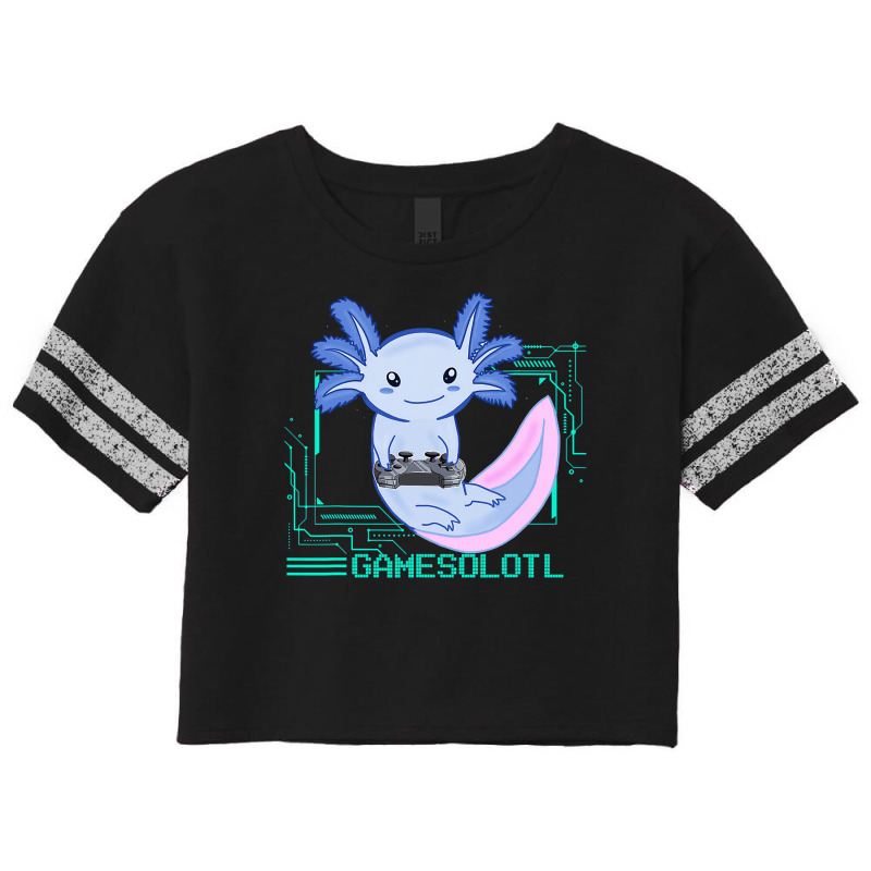 Axolotl Gamesolotl Gamer Axolotl Fish Playing Video Games Lizard 216 Scorecard Crop Tee by peafowl | Artistshot