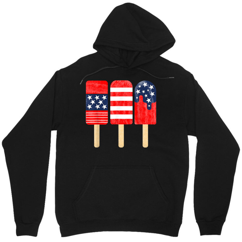 5th Of July Popsicle Red White Blue American Flag Patriotic Unisex Hoodie by fletcher | Artistshot