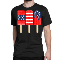 5th Of July Popsicle Red White Blue American Flag Patriotic Classic T-shirt | Artistshot