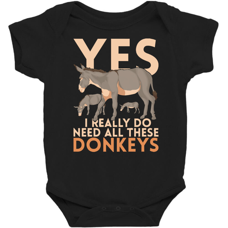 Donkey T  Shirt Farming Donkey Lover Funny Farmer Farm Animal Donkey T Baby Bodysuit by freddy08359 | Artistshot