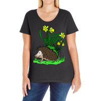 Hedgehog With Flowers Ladies Curvy T-shirt | Artistshot