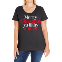 Merry Christmas Ya Filthy Animal Ladies Curvy T-shirt | Artistshot