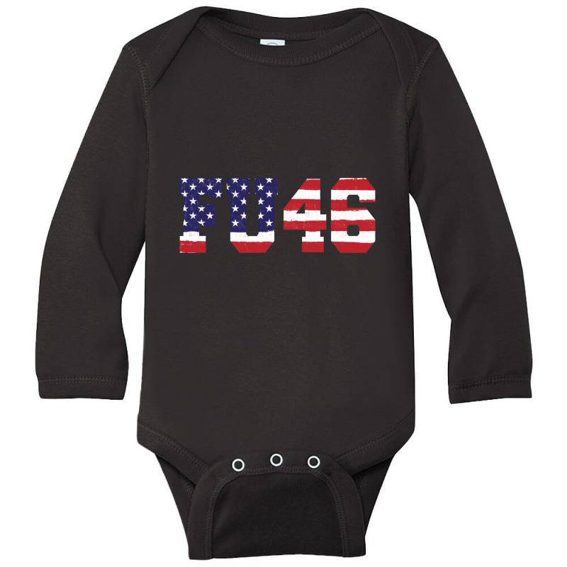 Fu46,fuck Biden 46 Usa Flag,fuck Biden Long Sleeve Baby Bodysuit by butuhbahu | Artistshot