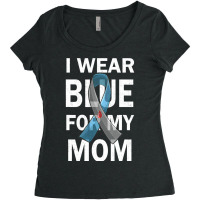 Diabetes Diabetic I Wear Blue For My Mom Diabetes Awareness Supporter Women's Triblend Scoop T-shirt | Artistshot