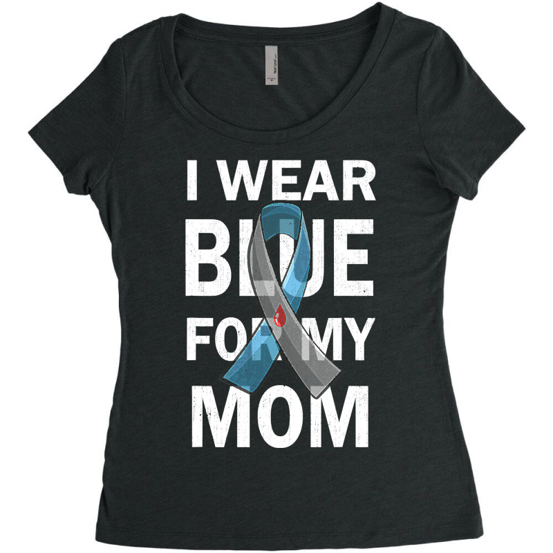 Diabetes Diabetic I Wear Blue For My Mom Diabetes Awareness Supporter Women's Triblend Scoop T-shirt by golferu | Artistshot