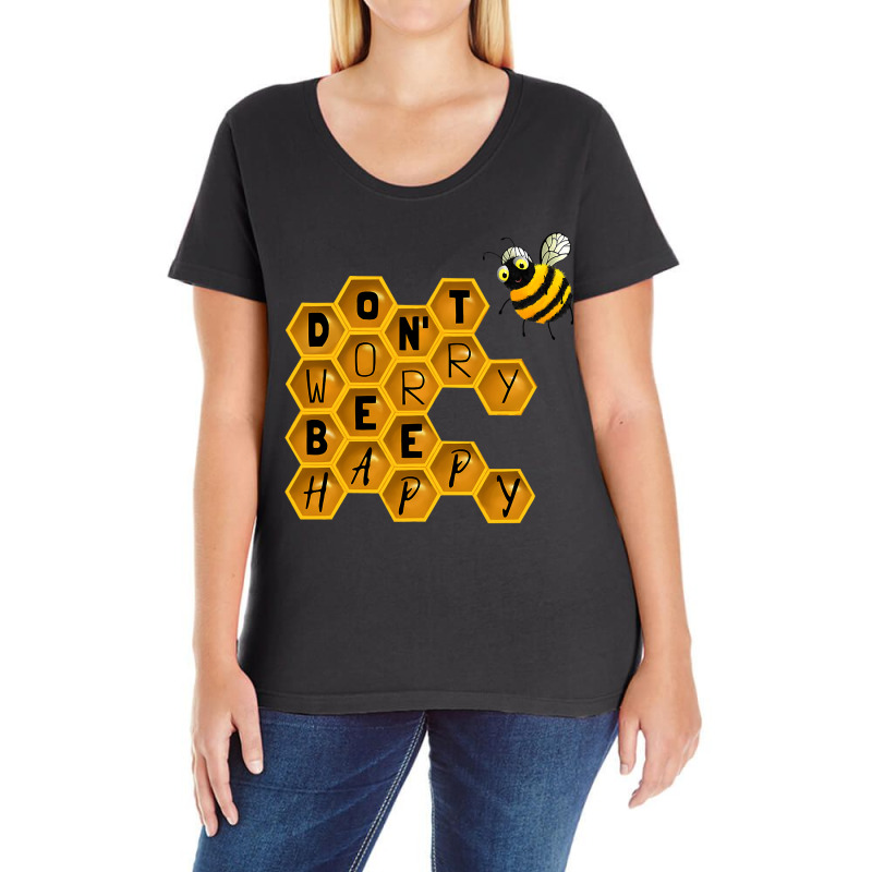 Bee Beekeeper Bees Dont Worry Bee Happy 77 Hive Beekeeping Ladies Curvy T-shirt | Artistshot