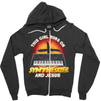 Runner Run Runner This Girl Runs On Synthesizer And Jesus Gift158 Run Zipper Hoodie | Artistshot