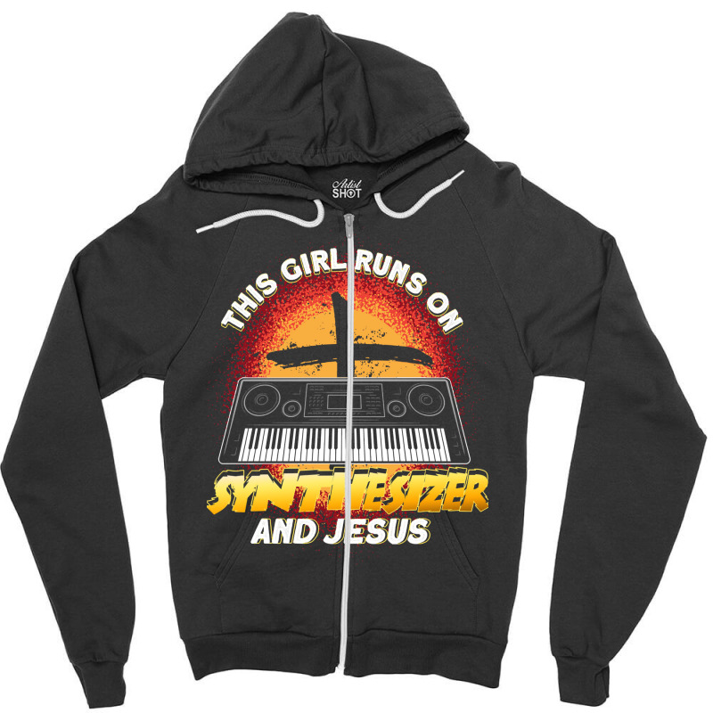 Runner Run Runner This Girl Runs On Synthesizer And Jesus Gift158 Run Zipper Hoodie | Artistshot