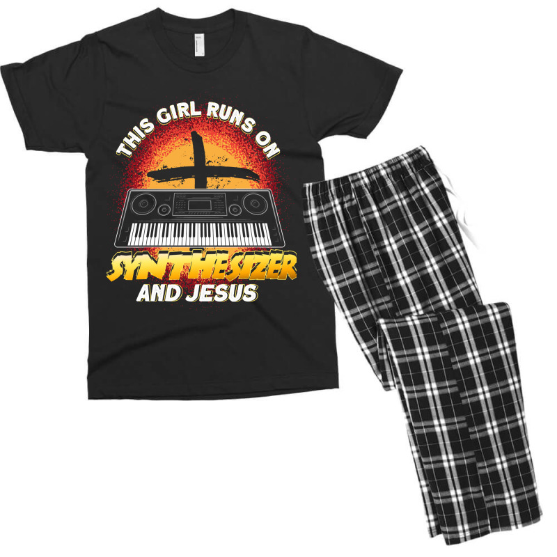 Runner Run Runner This Girl Runs On Synthesizer And Jesus Gift158 Run Men's T-shirt Pajama Set | Artistshot