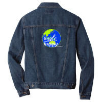 Quotes Single Happy Men Denim Jacket | Artistshot