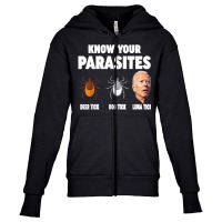 Know Your Parasites   Anti Joe Biden T Shirt Youth Zipper Hoodie | Artistshot