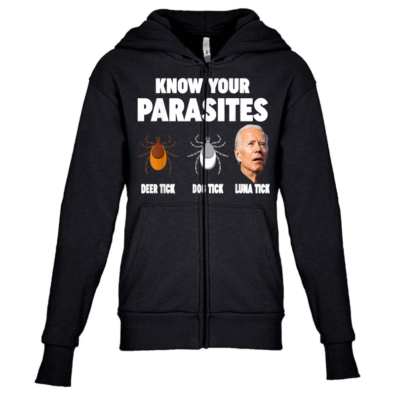 Know Your Parasites   Anti Joe Biden T Shirt Youth Zipper Hoodie by norhannuchols | Artistshot