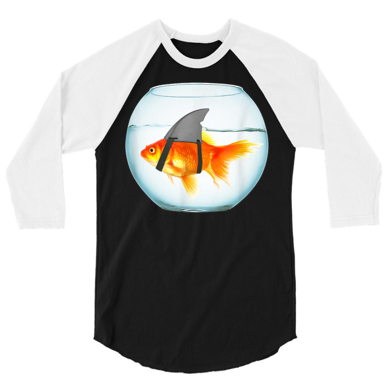 Function   Goldfish Shark Fin Fashion T Shirt 3/4 Sleeve Shirt | Artistshot