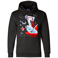 Funny Atomic Cat Cafe Retro Futuristic Spaceport Mid Century T Shirt Champion Hoodie | Artistshot