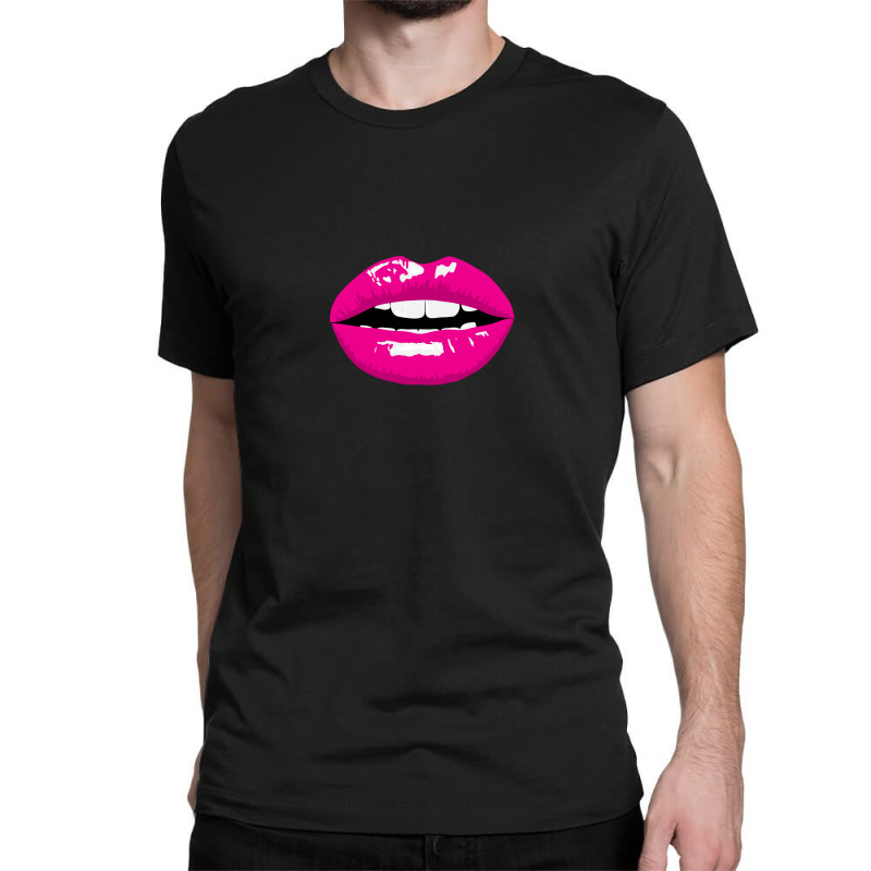 Hot Pink Lips - Pop Art Classic T-shirt | Artistshot