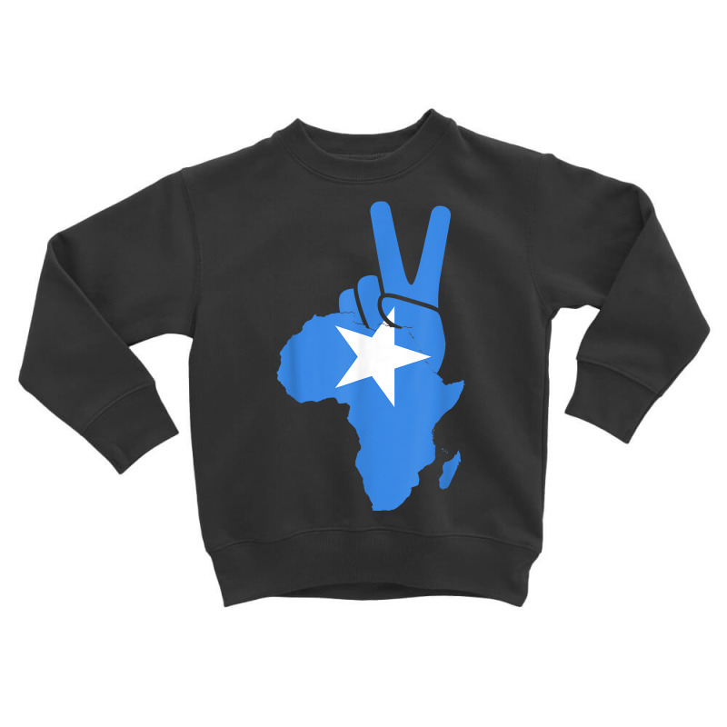 Proud Somalian Peace Symbol African Map With Somali Flag T Shirt Toddler Sweatshirt by abdurrehmancappucci | Artistshot