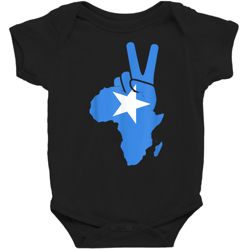 Proud Somalian Peace Symbol African Map With Somali Flag T Shirt Baby Bodysuit by abdurrehmancappucci | Artistshot