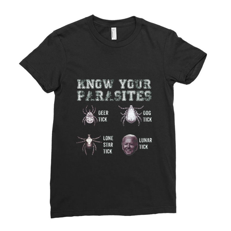 Know Your Parasites Anti Biden,anti Biden Ladies Fitted T-Shirt by butuhbahu | Artistshot