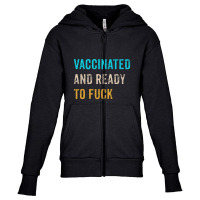 Vaccinated And Ready Youth Zipper Hoodie | Artistshot