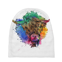 Farm Animal Farmer Scottish Cattle Colorful Highland Cow Baby Beanies | Artistshot