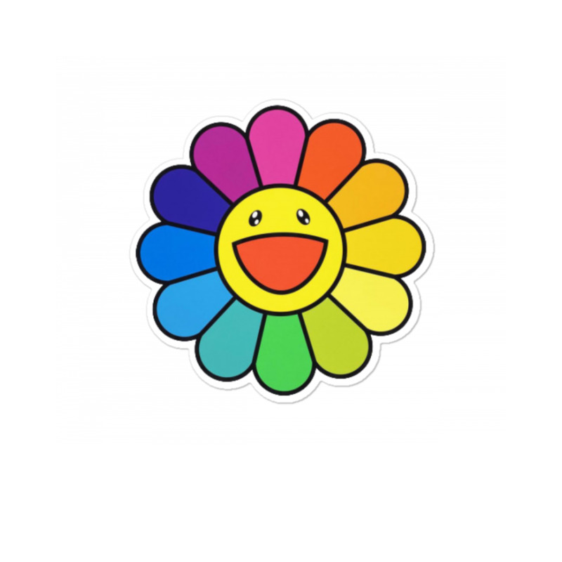 Custom Takashi Murakami Flower Rainbow Sticker By Şen - Artistshot