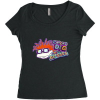 Rugrats Chicks Dig The Glasses Badge Women's Triblend Scoop T-shirt | Artistshot