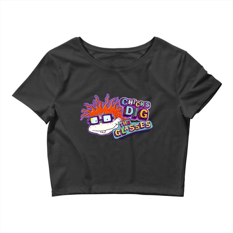 Rugrats Chicks Dig The Glasses Badge Crop Top by aldishuher | Artistshot