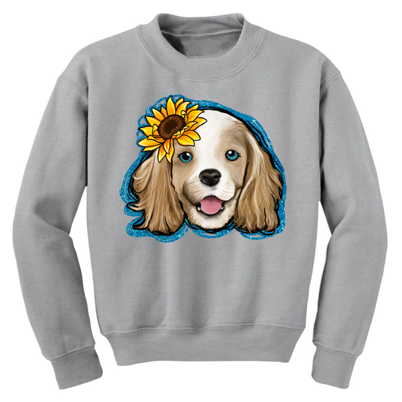 Cocker Spaniel Sunflower Youth Sweatshirt by Jasminsmagicworld | Artistshot