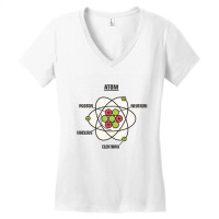 Atom Illustration Art Vintage Women's V-neck T-shirt | Artistshot