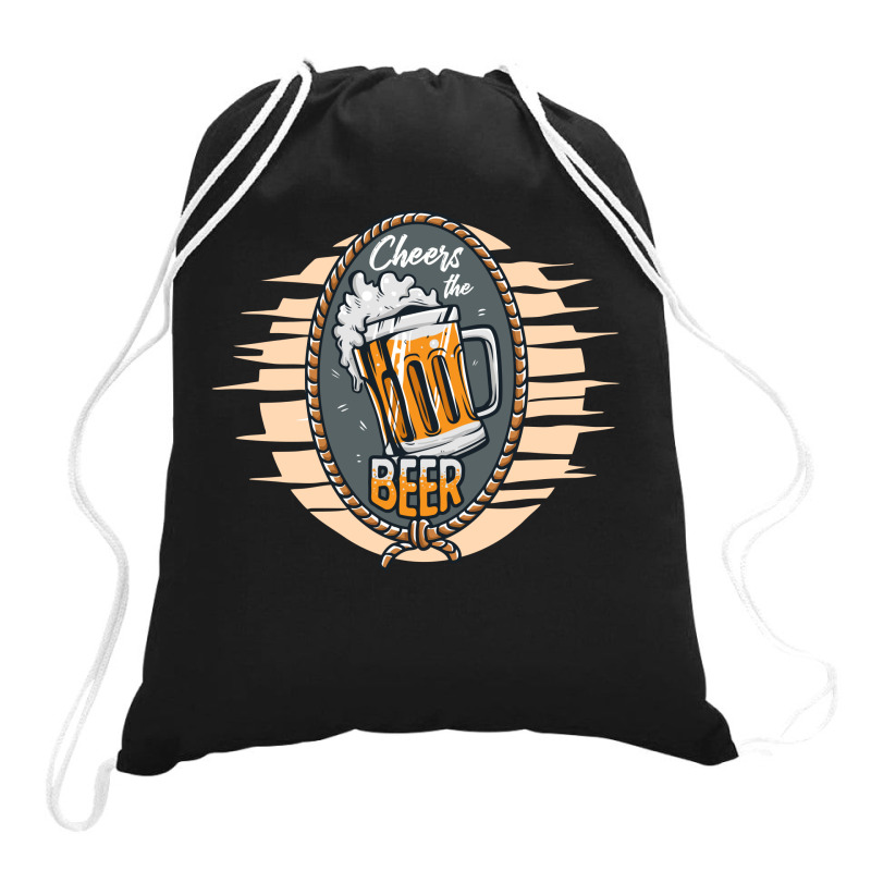 Beer Illustration Art Vintage Drawstring Bags | Artistshot