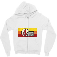 4 Wheel Drive Vintage 4x4 Overland Emblem With Stripes 4wd Zipper Hoodie | Artistshot