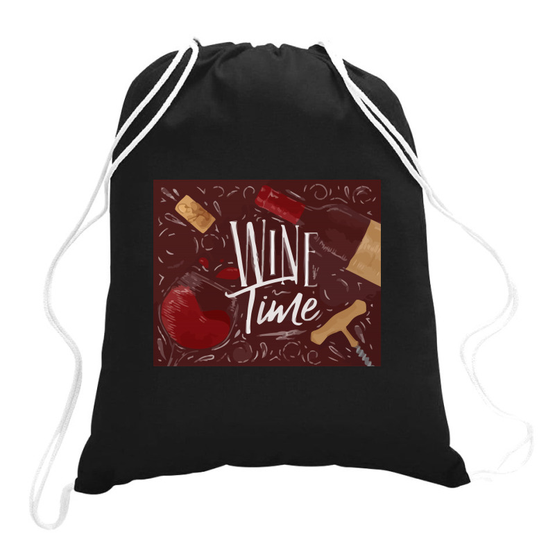 Drinks Illustration Art Vintage Drawstring Bags | Artistshot