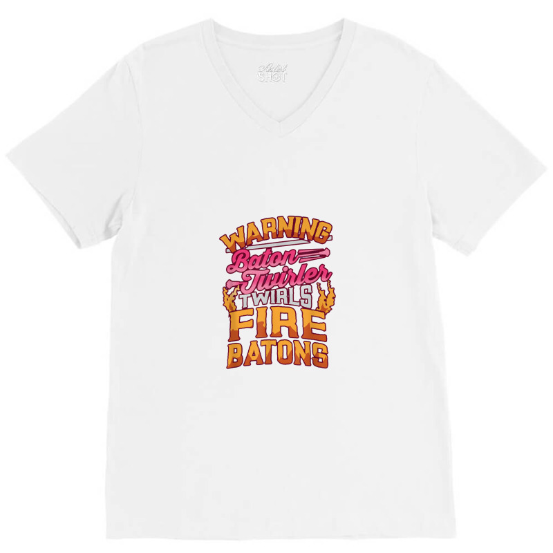 Fire Baton Twirling For Majorette Dance Girl V-Neck Tee by kabelistrik | Artistshot