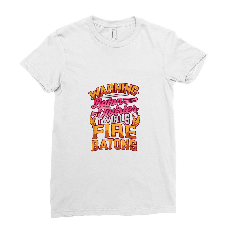 Fire Baton Twirling For Majorette Dance Girl Ladies Fitted T-Shirt by kabelistrik | Artistshot